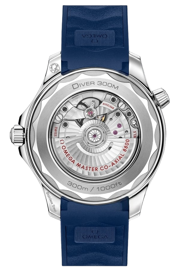 Omega Seamaster Ref. 210.32.42.20.03.001 Super Clone Watch – Blue Dial Rubber Strap Fake Replica - Image 2