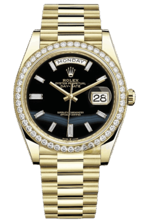 Rolex Day-Date Super Clone Swiss Replica Watch Ref M228348RBR-0039 Black Sugar Dial 3255 Swiss Movement