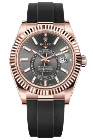 Rolex Sky-Dweller White Dial Super Clone Swiss Replica Watch Oysterflex Strap Ref M326235-0006 Swiss 9001 Movement