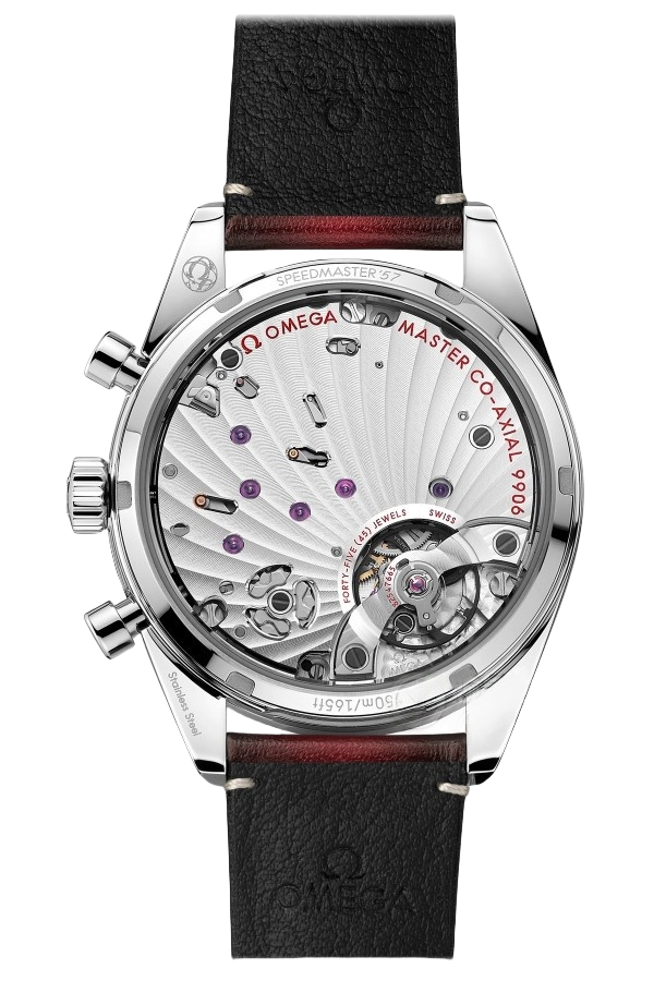 Omega Speedmaster Ref. 332.12.41.51.11.001 Super Clone Watch – Red Dial Leather Strap Fake Replica - Image 2