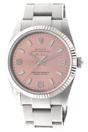 Rolex Air-King Pink Dial Super Clone Swiss Replica Watch Ref 114234 Oystersteel Bracelet