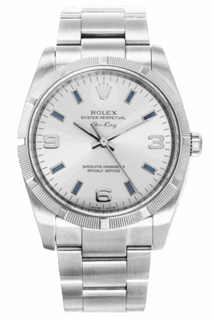 Rolex Air-King Black Dial Super Clone Swiss Replica Watch Ref 114210-0002 Oystersteel Bracelet