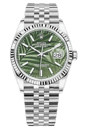 Rolex Datejust 36mm Super CloneSwiss Replica Watch  Palm Dial Ref 126234 3235 Swiss Movement