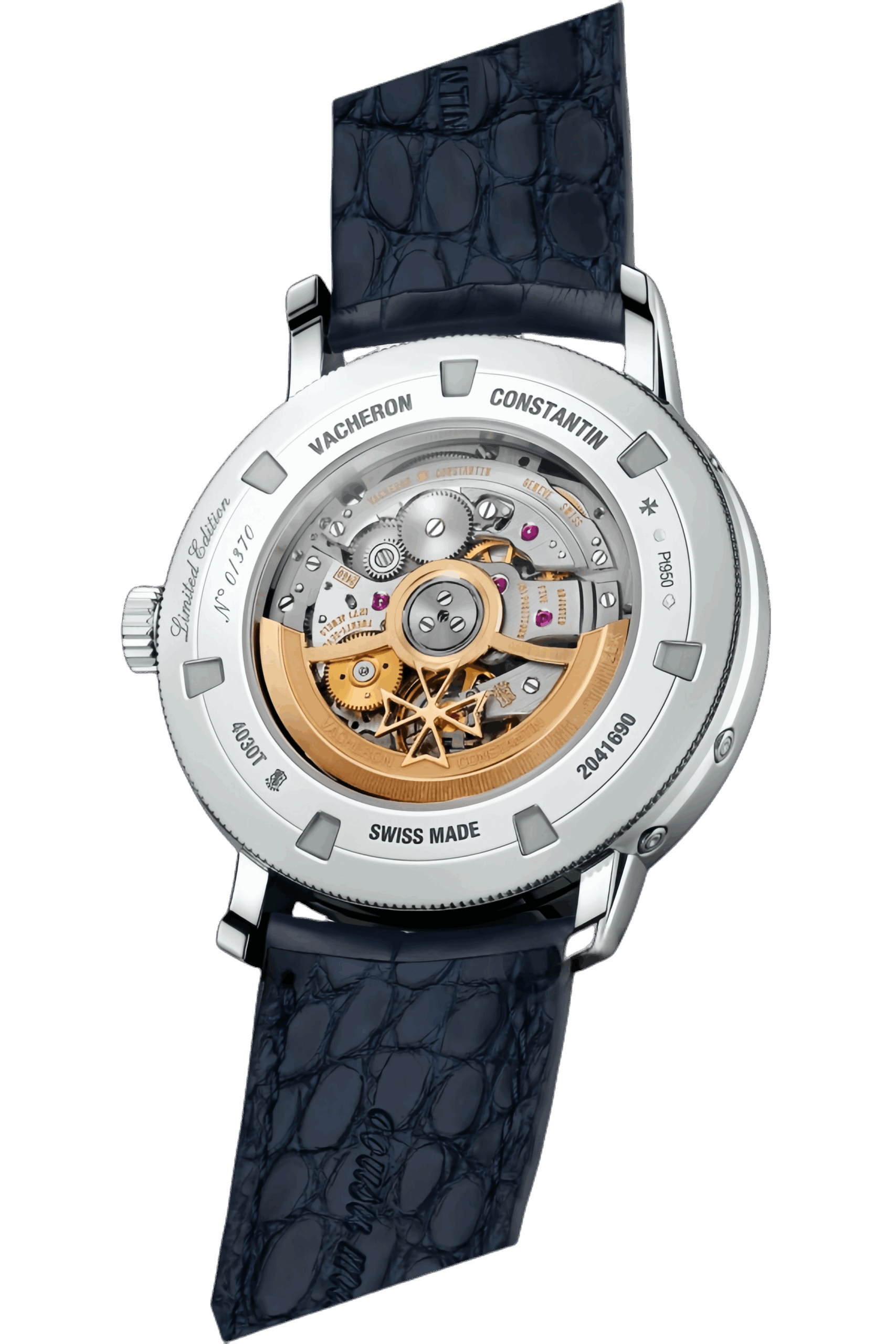 Vacheron Constantin Patrimony Moon Phase Retrograde Date Ref. 4030T/000P-H054 Super Clone Watch – Platinum Case Silver Dial Leather Strap Replica - 图片 2