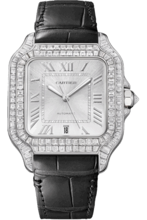 Cartier Santos Ref. HPI01687 Super Clone Watch – Black Dial Stainless Steel Fake Replica
