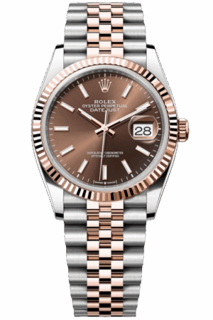 Rolex Datejust 36mm Super Clone Swiss Watch Everose Rolesor Jubilee Bracelet Slate Dial Ref M126231-0043-3235 Swiss Movement