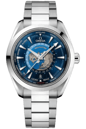Omega Seamaster Ref. 220.10.43.22.03.001 Super Clone Watch – Limited Edition Worldtimer Blue Dial Fake Replica