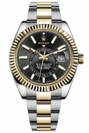 Rolex Sky-Dweller Champagne Dial Super Clone Swiss Replica Watch Oyster Bracelet Ref M326933-0002 Swiss 9001 Movement