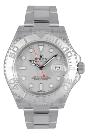 Rolex Yacht-Master 40 Silver Dial Platinum Bezel Super Clone Swiss Replica Watch Ref 116622-0002 Stainless Steel