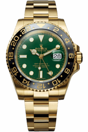 Rolex GMT-Master II Black Dial Super Clone Swiss Replica Watch Ref M116718LN-0002 18K Yellow Gold Oyster Bracelet