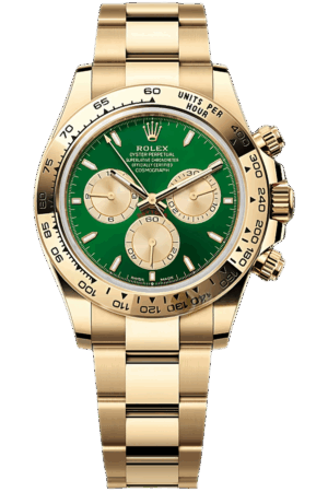 Rolex Daytona Green Dial 40mm Yellow Gold Super Clone Swiss Replica Watch Ref 126508-0008