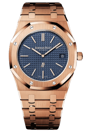 Audemars Piguet Royal Oak “Jumbo” Extra-Thin Ref. 15202OR.OO.1240OR.01 Super Clone Watch – 39mm Rose Gold Case Blue Dial Swiss Replica