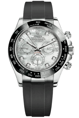 Rolex Cosmograph Daytona Super Clone Swiss Replica Watch White Gold Black Dial Ref M116519LN-0026 | 4130 Swiss Movement