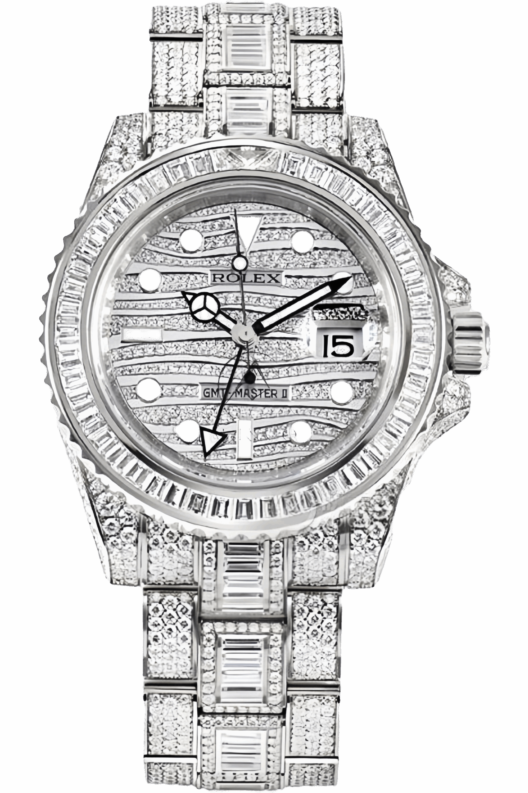 Rolex GMT-Master II Rainbow Bezel Super Clone Swiss Replica Watch Ref M126755SARU-0003 Mother of Pearl Dial