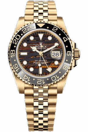 Rolex GMT-Master II Black Dial Super Clone Swiss Replica Watch Ref 126718GRNR-0002 18k Yellow Gold Oyster Bracelet