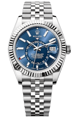 Rolex Sky-Dweller Blue Dial Super Clone Swiss Replica WatchJubilee Bracelet Ref 336934 9002 Swiss Movement