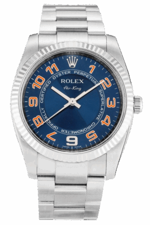 Rolex Air-King Blue Dial Super Clone Swiss Replica Watch Ref 114234 Oystersteel Bracelet