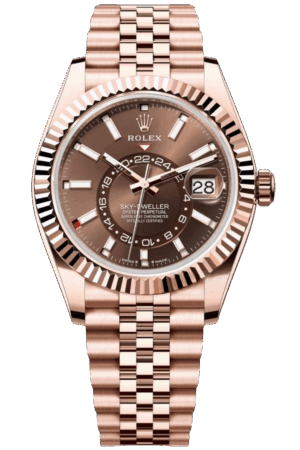 Rolex Sky-Dweller Chocolate Dial Super Clone Swiss Replica Watch Jubilee Bracelet Ref M336935-0006 Swiss 9002 Movement