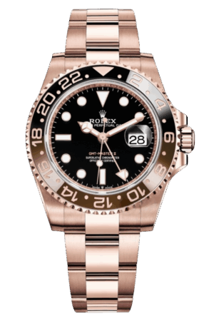 Rolex GMT Masterll Root Beer Super Clone Swiss Replica Watch 18k Rose Gold Ref 126715CHNR-3285 Swiss Movement