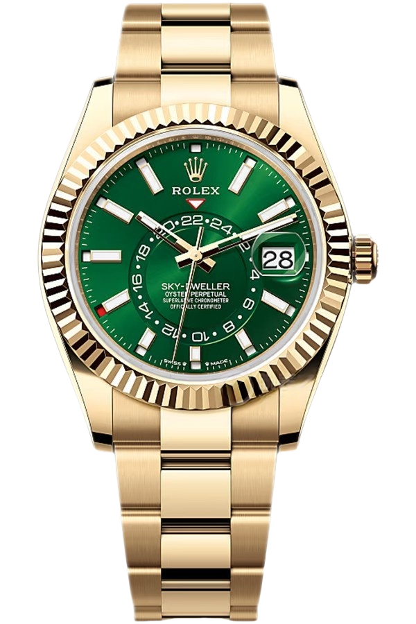 Rolex Sky-Dweller Champagne Dial Super Clone Swiss Replica Watch Oyster Bracelet Ref 336938-0007 Swiss 9002 Movement