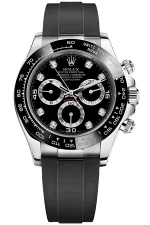 Rolex Daytona Black Dial Super Clone Swiss Replica Watch Oysterflex Strap Ref M116519LN-0025 Swiss Movement