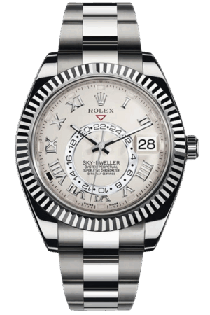 Rolex Sky-Dweller White Dial Super Clone Swiss Replica Watch Oyster Bracelet Ref 326939-72419 Swiss 9001 Movement