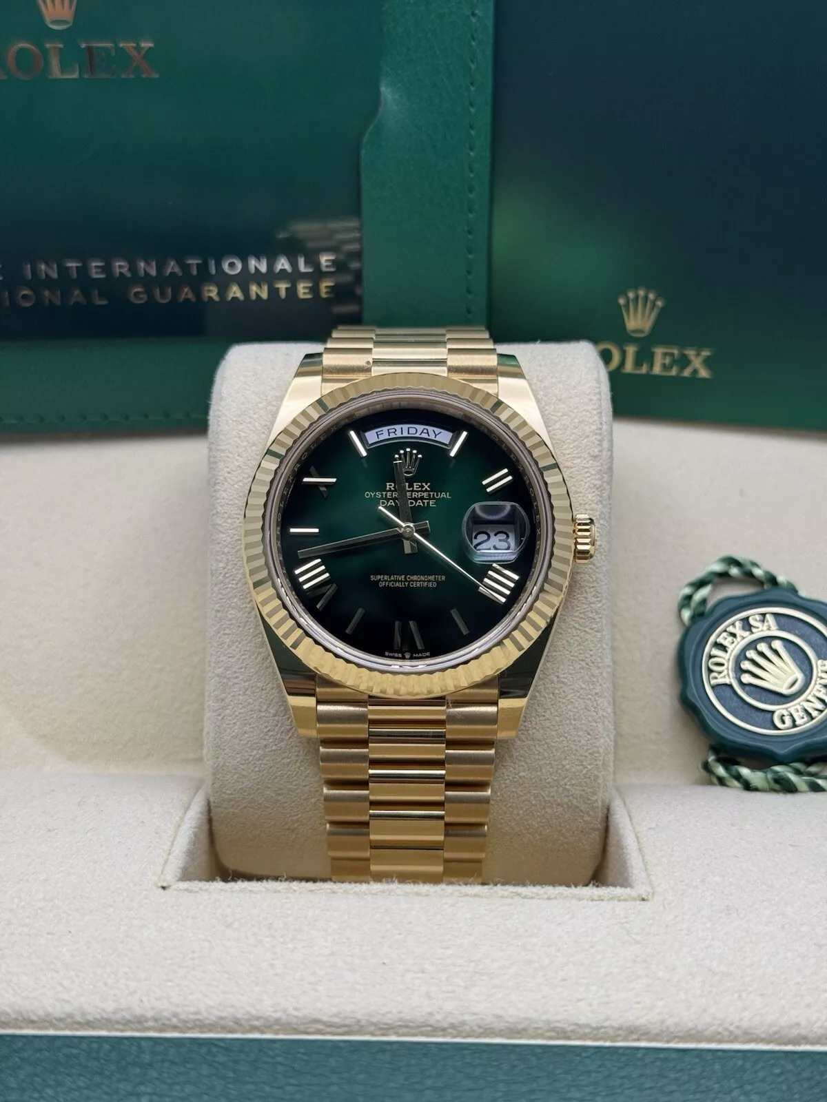 Rolex Day-Date Super Clone Swiss Replica Watch Ref M228238-0069 Olive Green Dial 3255 Swiss Movement - Image 5