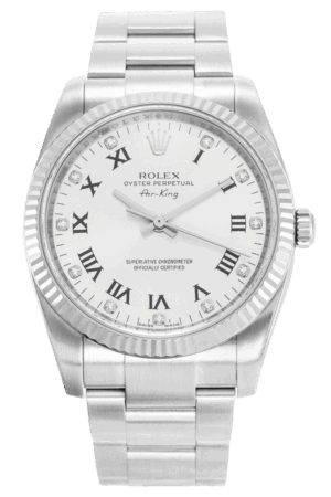 Rolex Air-King Silver Dial Roman Numerals Super Clone Swiss Replica Watch Ref 114234 Oystersteel Bracelet