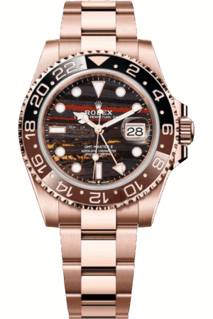 Rolex GMT-Master II Black Dial Super Clone Swiss Replica Watch “Root Beer” Ref M126715CHNR-0002 Everose Gold Oyster Bracelet