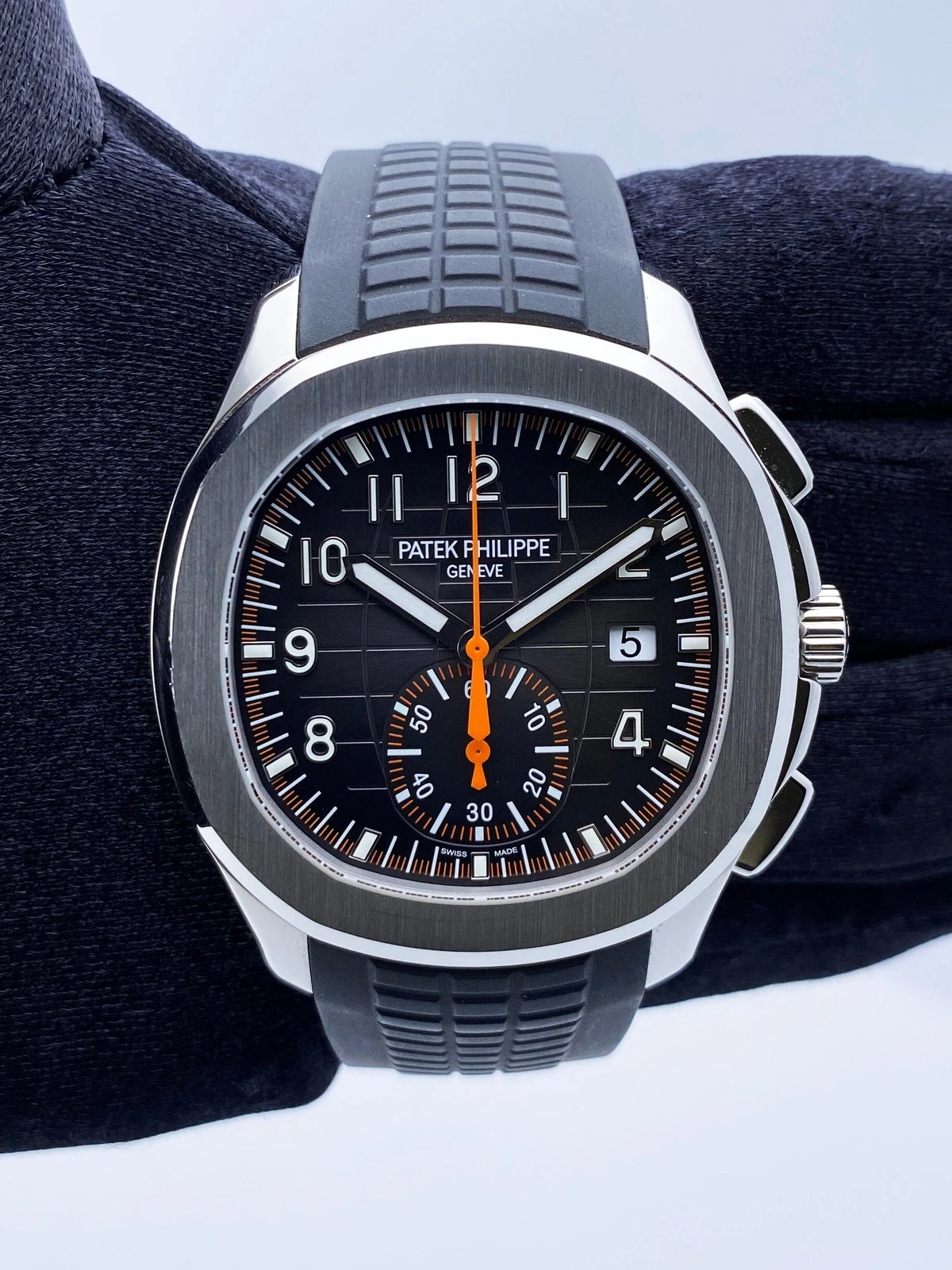 Patek Philippe Aquanaut Ref. 5968A-001 Super Clone Watch – Black Dial Steel Chronograph Fake Replica - 图片 3