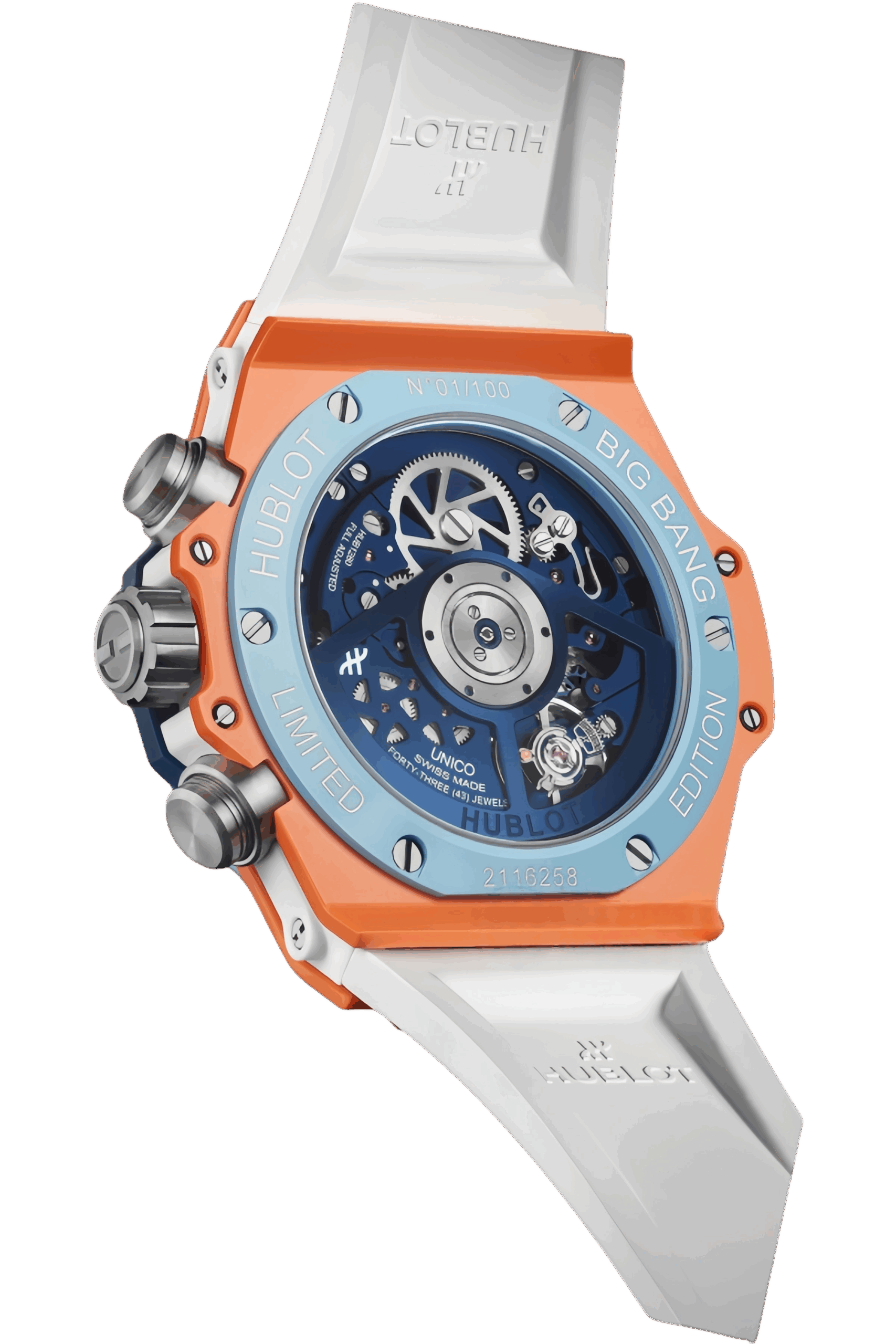Hublot Big Bang Gulf Limited Edition Super Clone – Blue & Orange Skeleton Dial Chronograph Replica - 图片 2