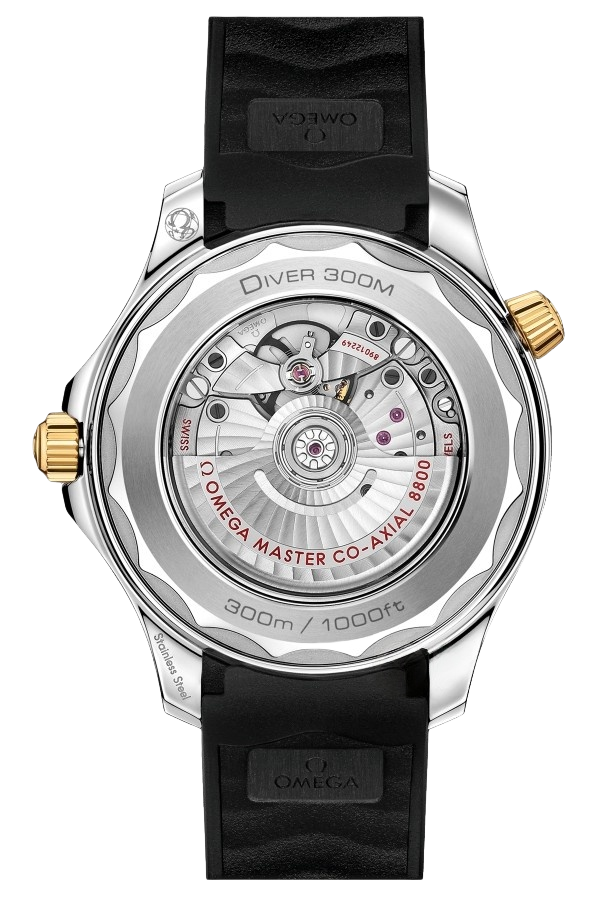 Omega Seamaster Ref. 210.22.42.20.01.001 Super Clone Watch – Blue Dial Two-Tone Steel and Rubber Strap Fake Replica - Image 2