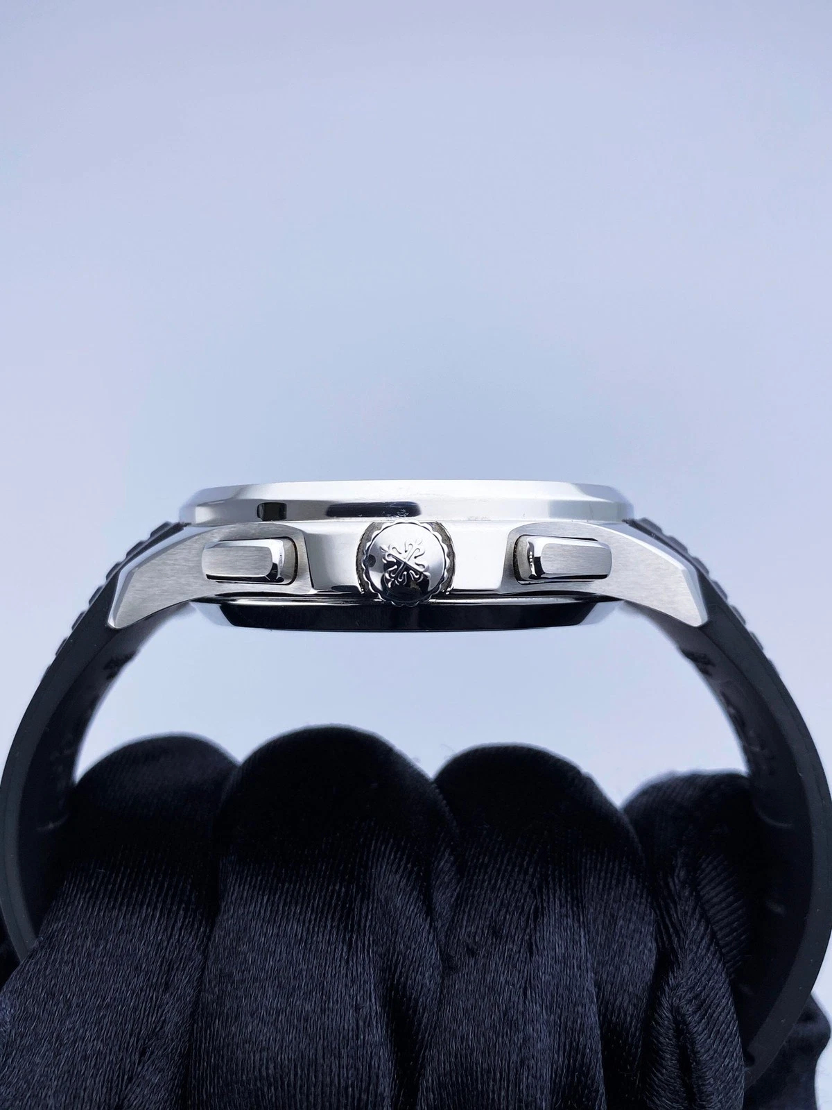 Patek Philippe Aquanaut Ref. 5968A-001 Super Clone Watch – Black Dial Steel Chronograph Fake Replica - 图片 5