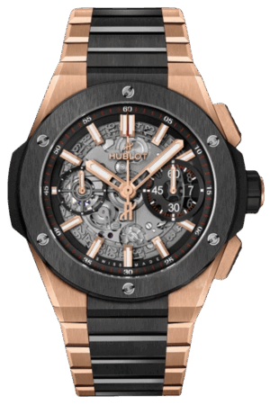 Hublot Big Bang Ref. 451.OM.1180.OM Super Clone Watch – King Gold Skeleton Dial Integrated Bracelet Fake Replica
