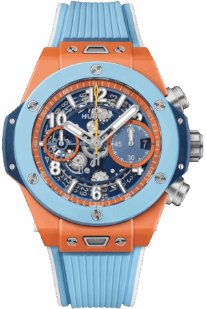 Hublot Big Bang Gulf Limited Edition Super Clone – Blue & Orange Skeleton Dial Chronograph Replica
