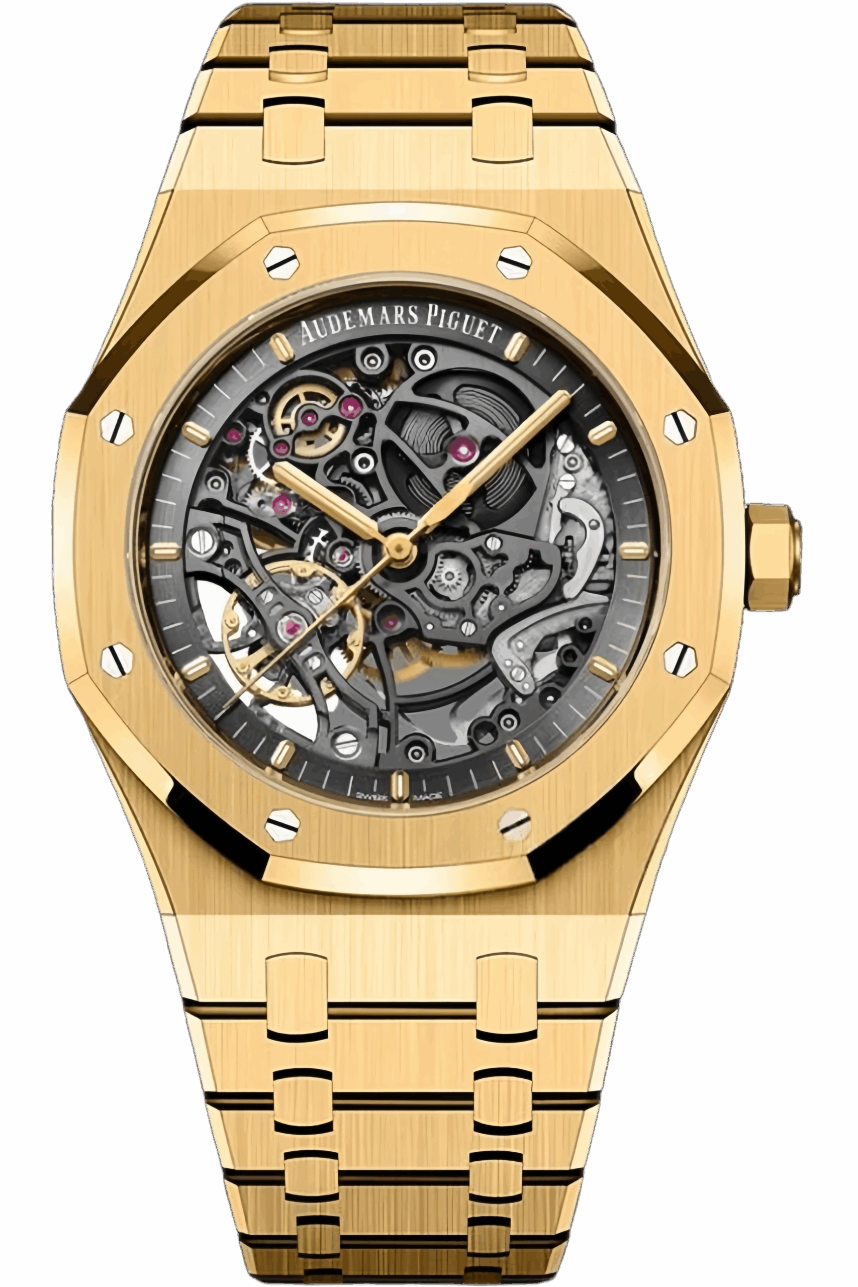 Audemars Piguet Royal Oak Ref. 15407BA.OO.1220BA.01 Super Clone Watch – Skeleton Dial Yellow Gold Swiss Replica