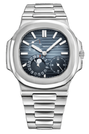 Patek Philippe Nautilus Ref. 5712/1A-001 Super Clone Watch – Blue Dial Stainless Steel Moonphase Fake Replica