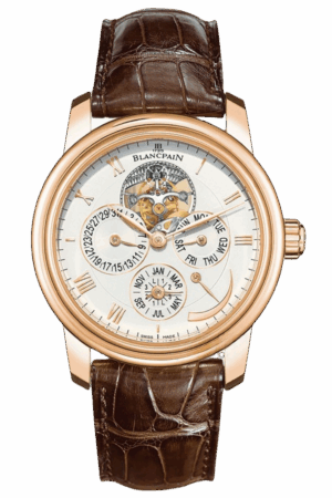 Blancpain Villeret Ref. 4225-3642-55B Super Clone Watch – Rose Gold Perpetual Calendar White Dial Fake Replica