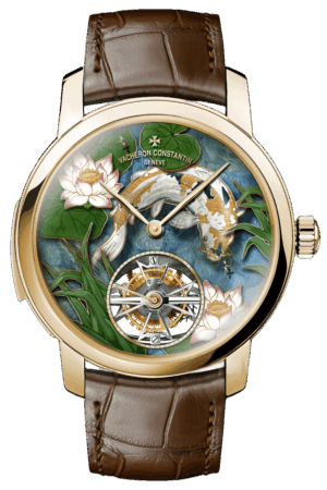 Vacheron Constantin Les Cabinotiers Ref. 6520C/000J-B602 Super Clone Watch – Yellow Gold Case Cloisonné Enamel “Fish Leap Four Seasons · Summer” Dial Swiss Replica