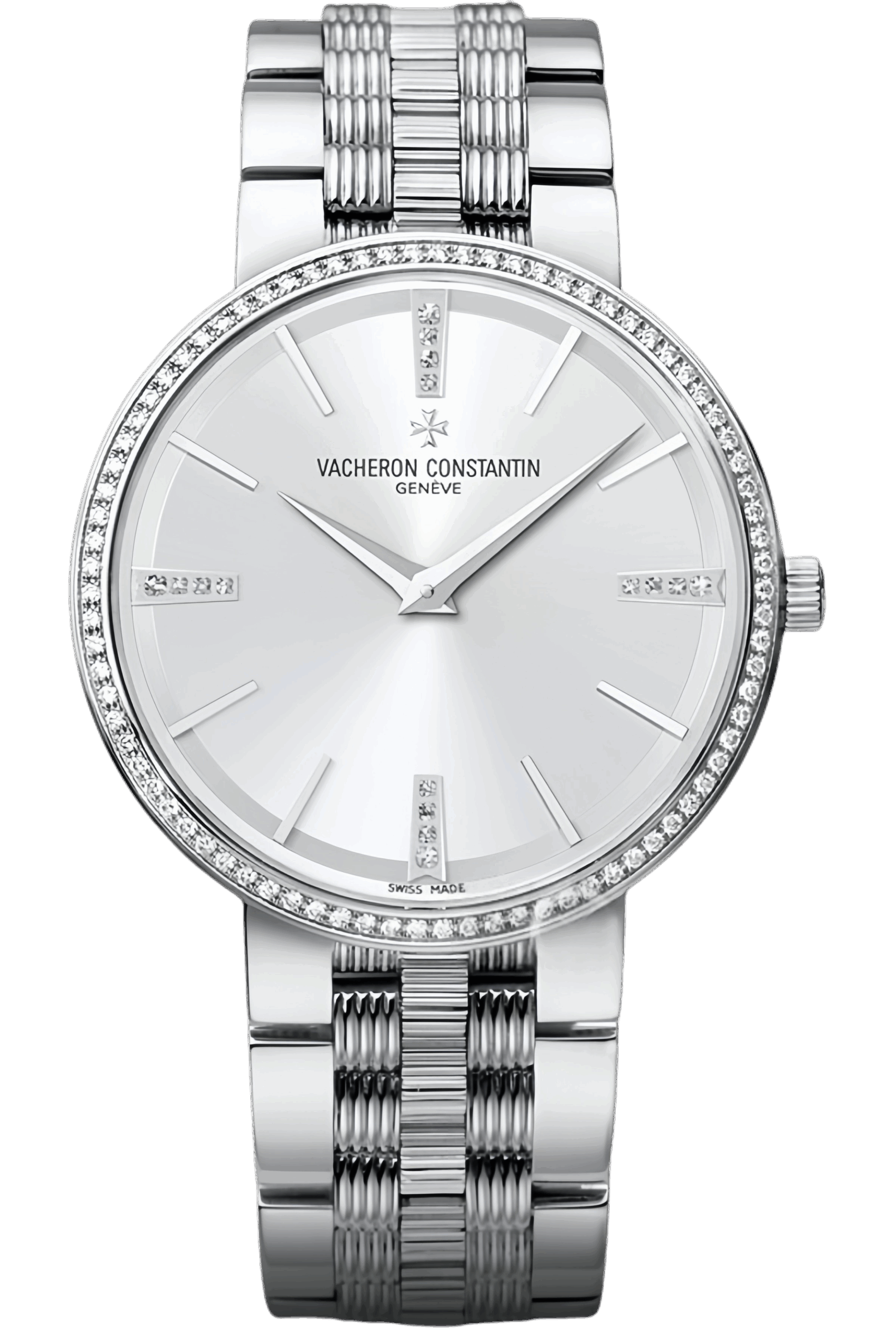 Vacheron Constantin Traditionnelle Ref. 81577/V01G-9270 Super Clone Watch – White Gold Case Diamond Bezel Silver Dial Swiss Replica