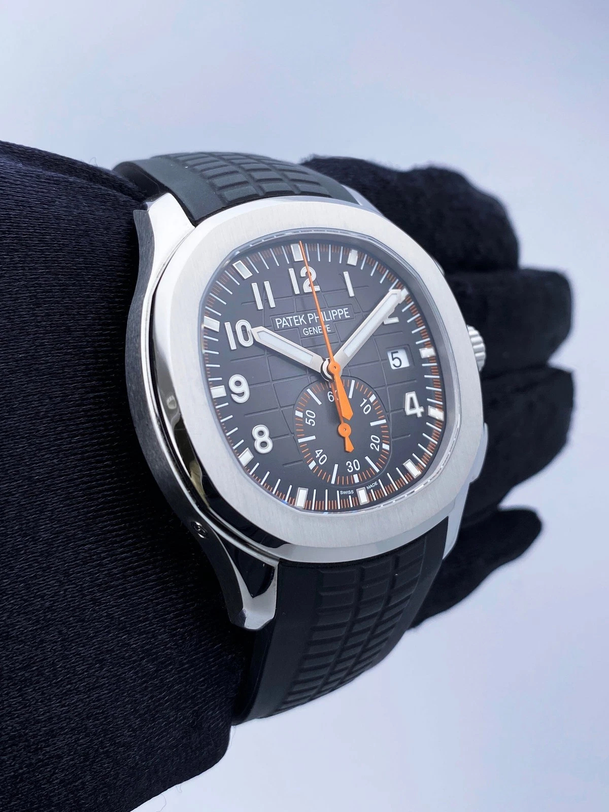 Patek Philippe Aquanaut Ref. 5968A-001 Super Clone Watch – Black Dial Steel Chronograph Fake Replica - 图片 4