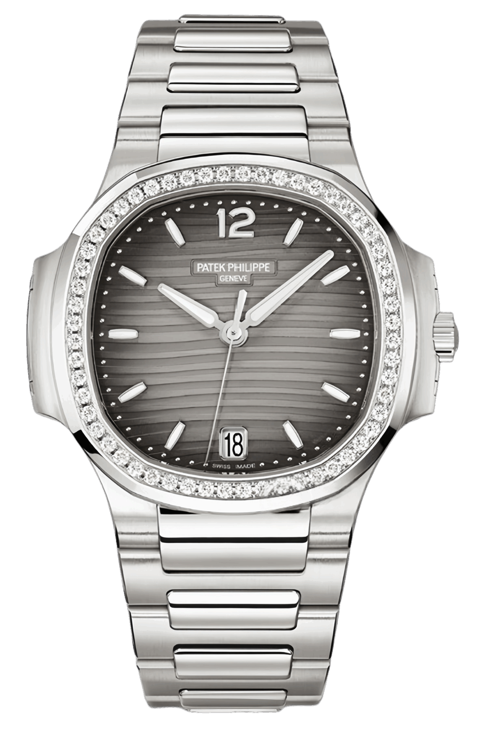 Patek Philippe Nautilus Ladies 7118/1200A-011 Super Clone – 35.2mm Silver Dial Replica Watch