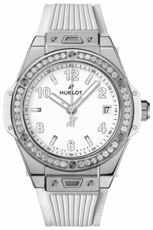 Hublot Big Bang Ref. 465.SE.2010.RW.1204 Super Clone Watch – Stainless Steel Diamond Bezel White Strap Fake Replica