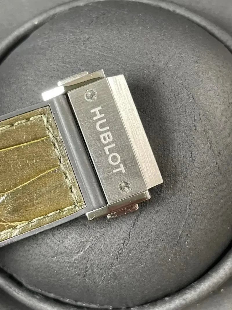 Hublot Classic Fusion Ref. 541.NX.8970.LR Super Clone Watch – Titanium Green Dial Chronograph Leather Strap Fake Replica - Image 6