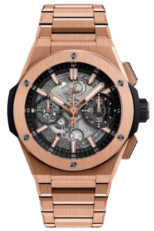 Hublot Big Bang Ref. 451.OX.1180.OX Super Clone Watch – King Gold Black Skeleton Dial Rubber Strap Fake Replica
