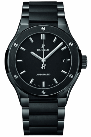 Hublot Classic Fusion Ref. 510.CM.1170.CM Super Clone Watch – Titanium Black Dial Ceramic Bezel Rubber Strap Fake Replica
