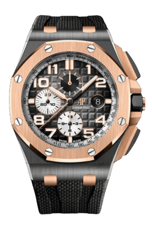 Audemars Piguet Royal Oak Offshore 26405NR.OO.A002CA.01 Super Clone Watch – Rose Gold & Black Ceramic Chronograph Replica