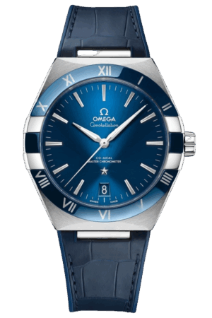 Omega Constellation Ref. 131.33.41.21.03.001 Super Clone Watch – Blue Dial Leather Strap Fake Replica