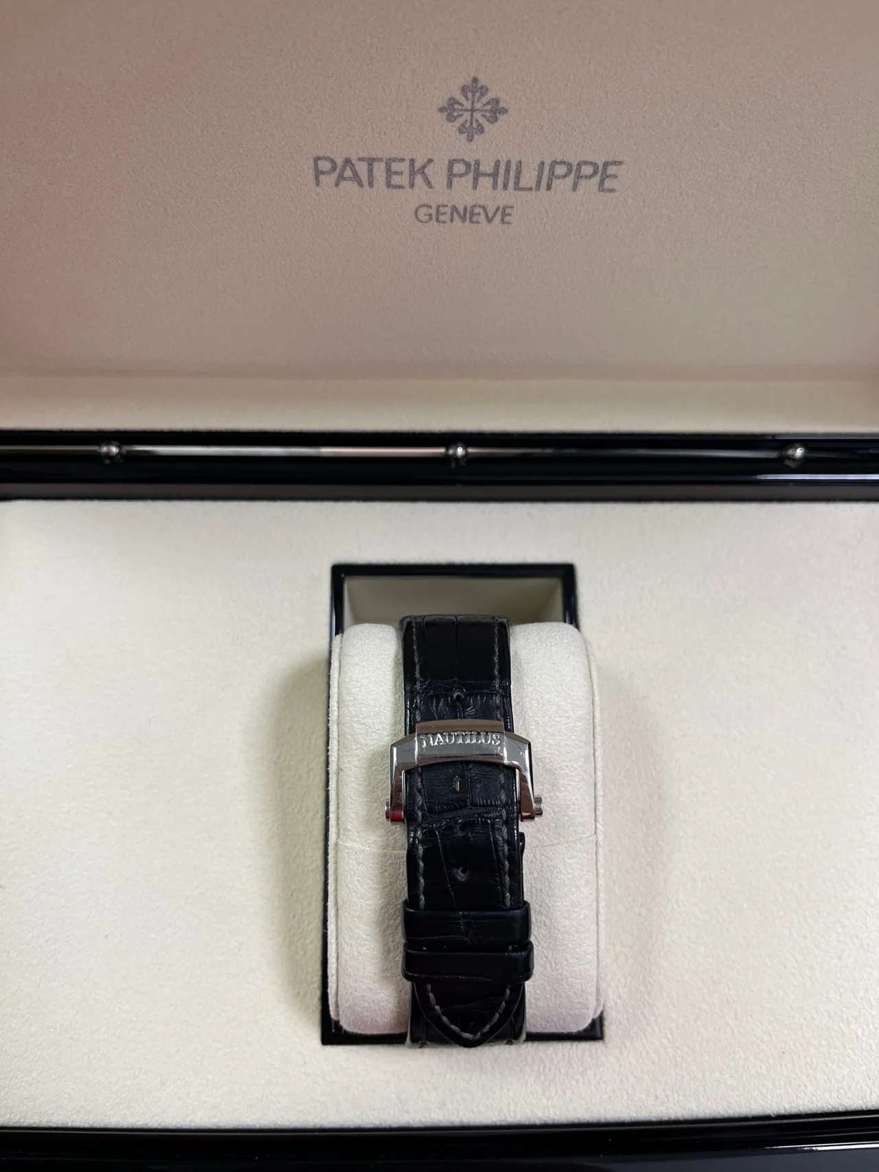 Patek Philippe Nautilus 5726A-001 Super Clone – Moon Phase Black Dial on Leather Strap - Image 10