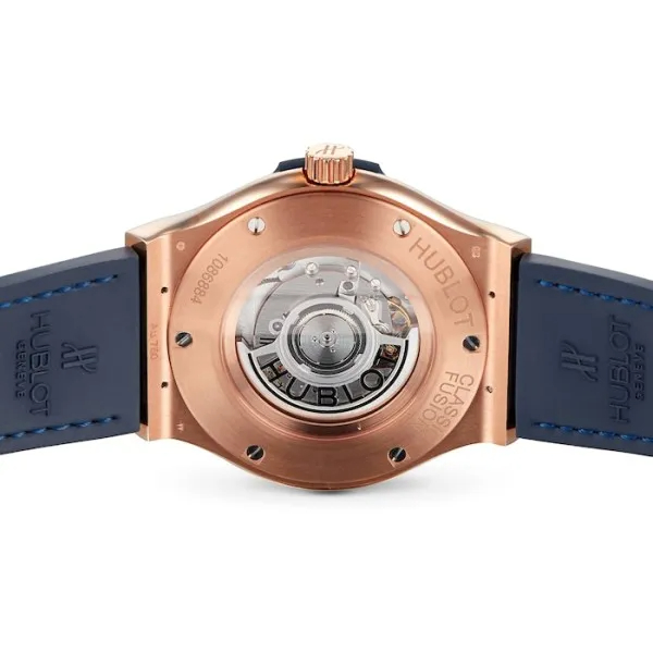 Hublot Classic Fusion Ref. 511.OX.7180.LR Super Clone Watch – King Gold Blue Dial Leather Strap Fake Replica - 图片 5